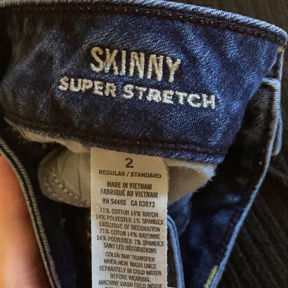 American Eagle Outfitters (AEO) Blue Super Stretch Skinny Jean Size 2 Regular - Picture 3 of 4